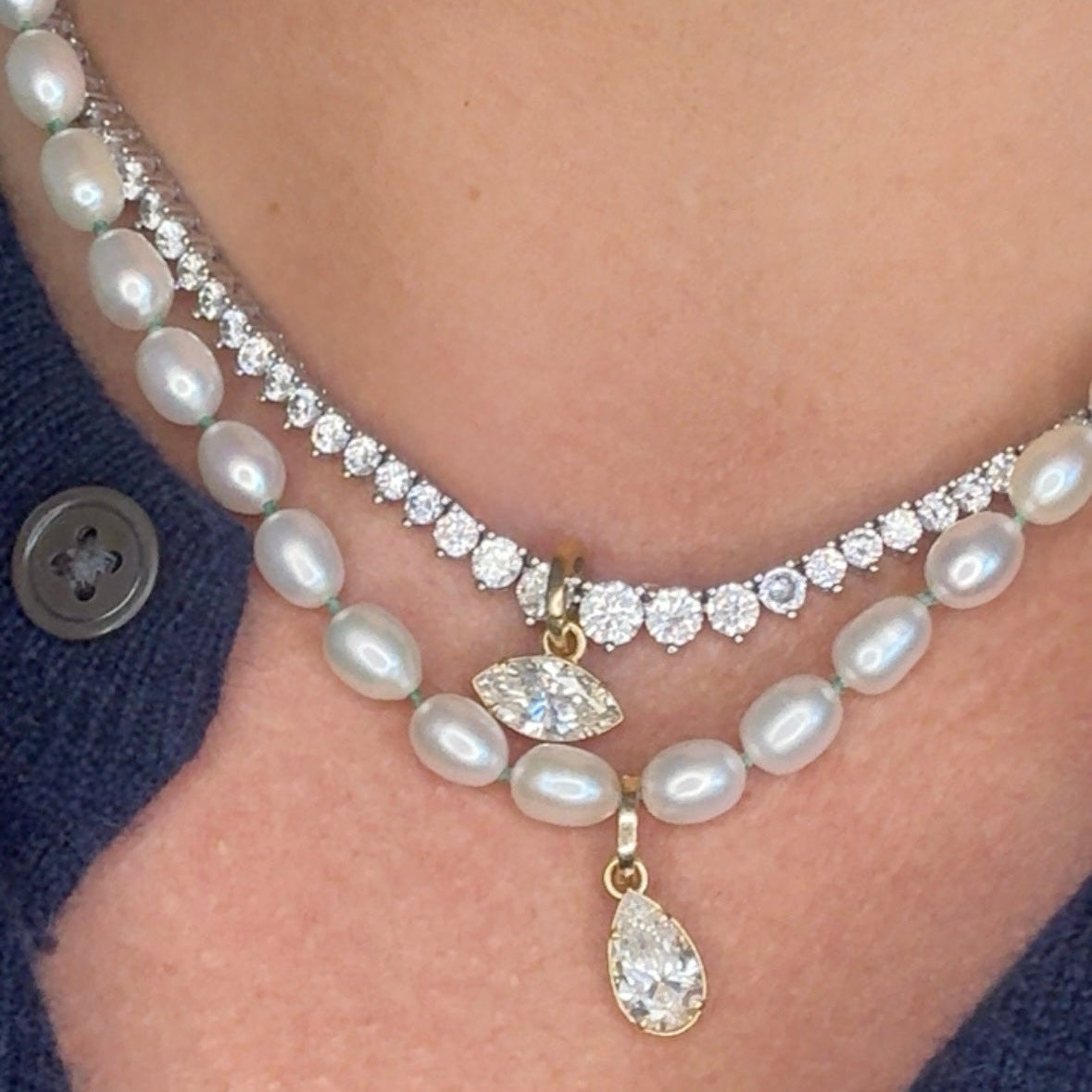Jumbo Rice Pearl Necklace