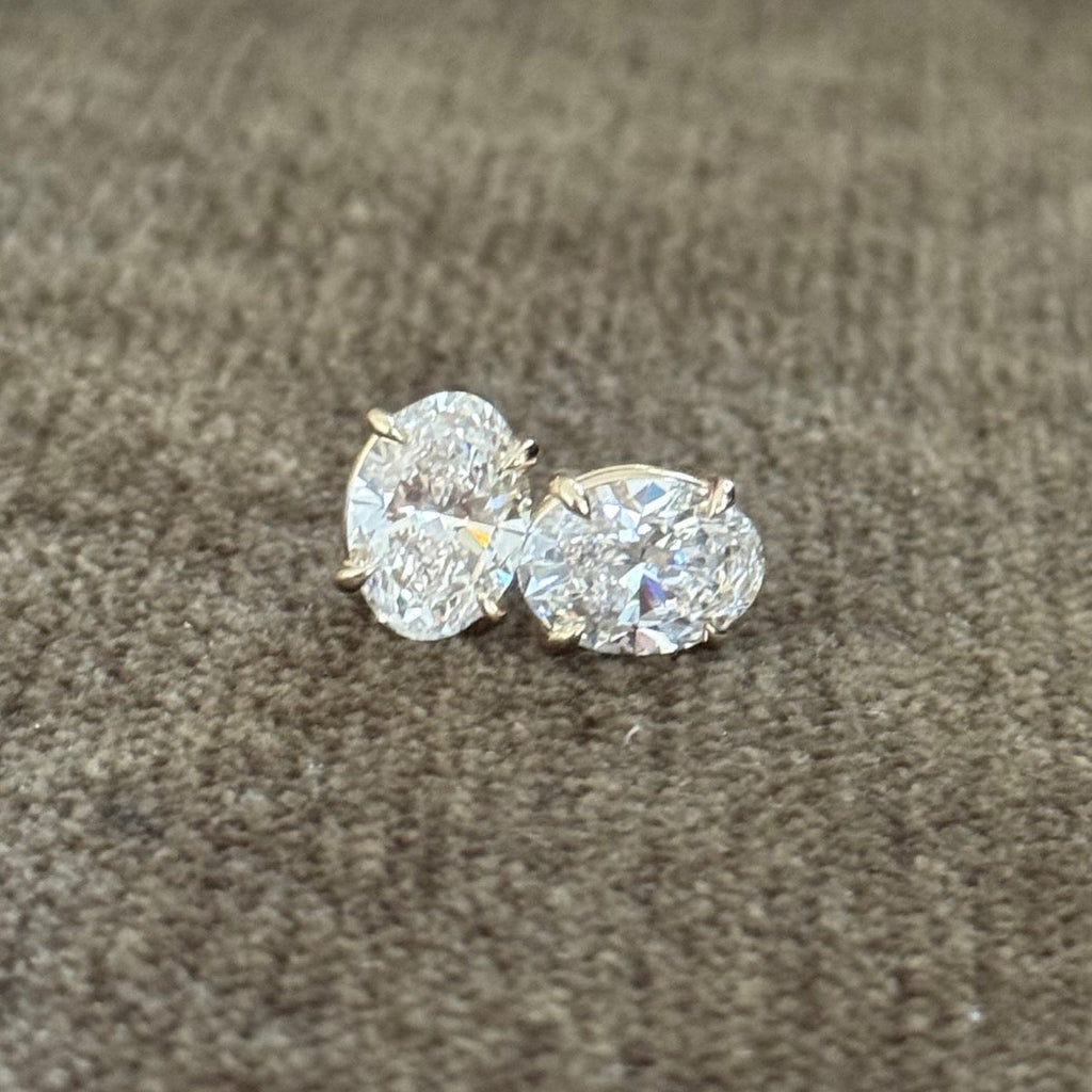 Oval Lab Grown Diamond Stud Earrings