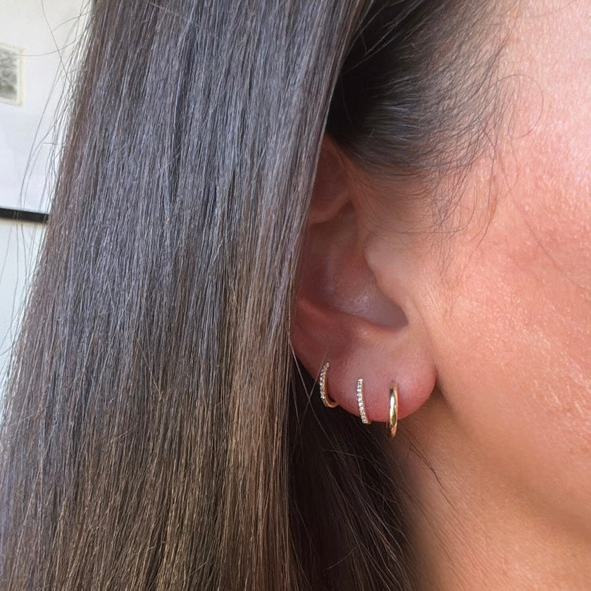 Perfect Pave Huggie Hoops