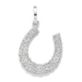 Silver Jumbo Domed Petal Horseshoe Charm