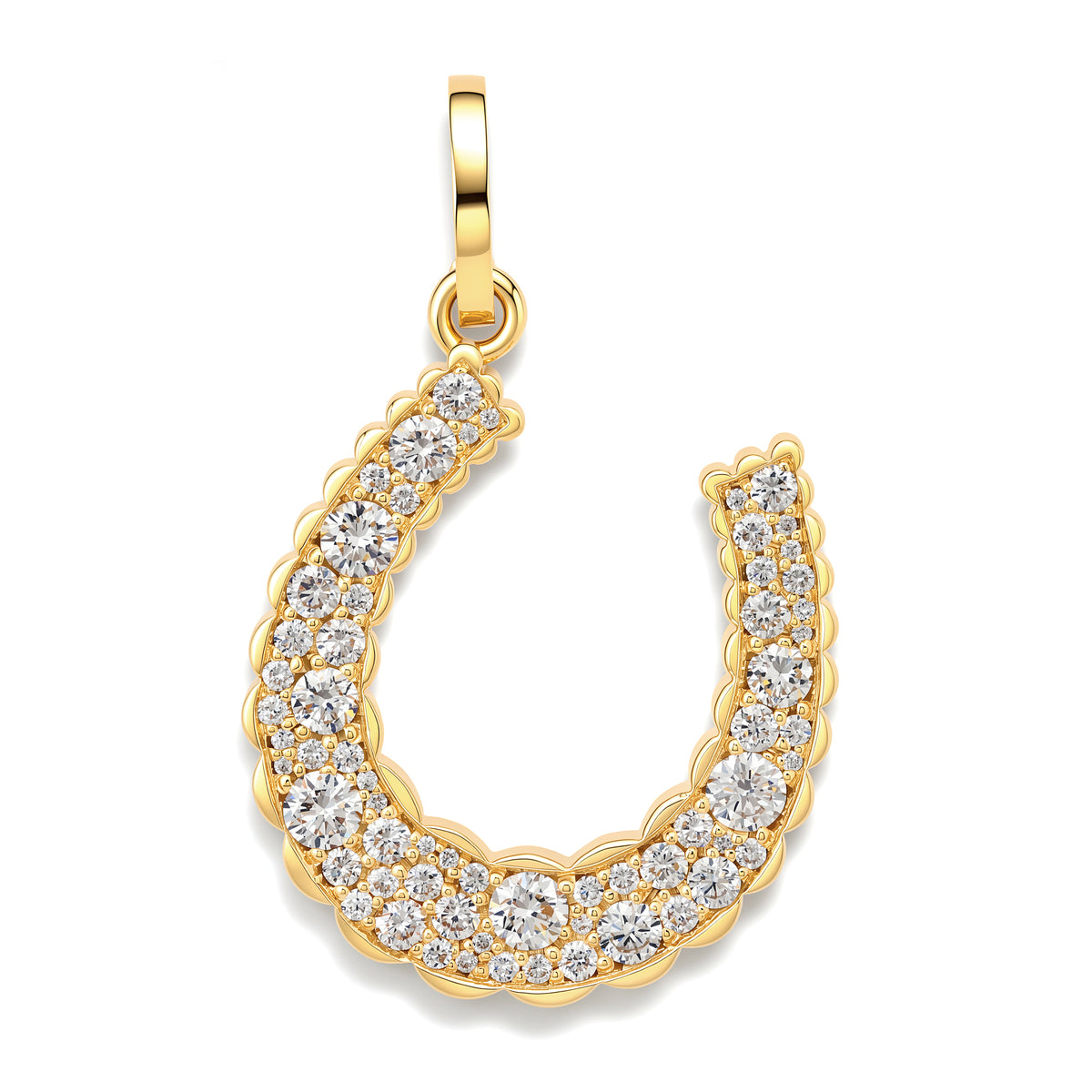 Jumbo Domed Petal Horseshoe Charm