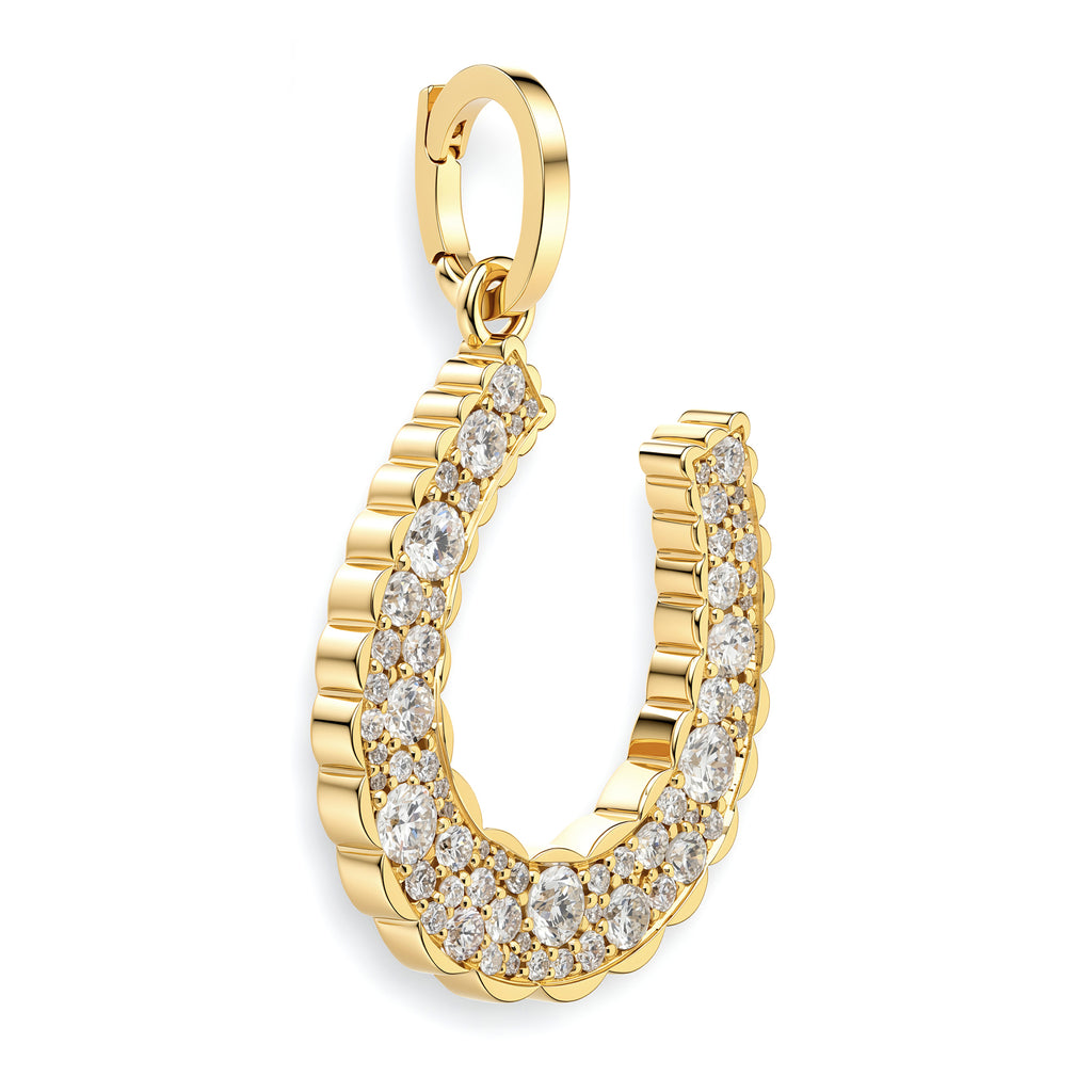 Jumbo Domed Petal Horseshoe Charm