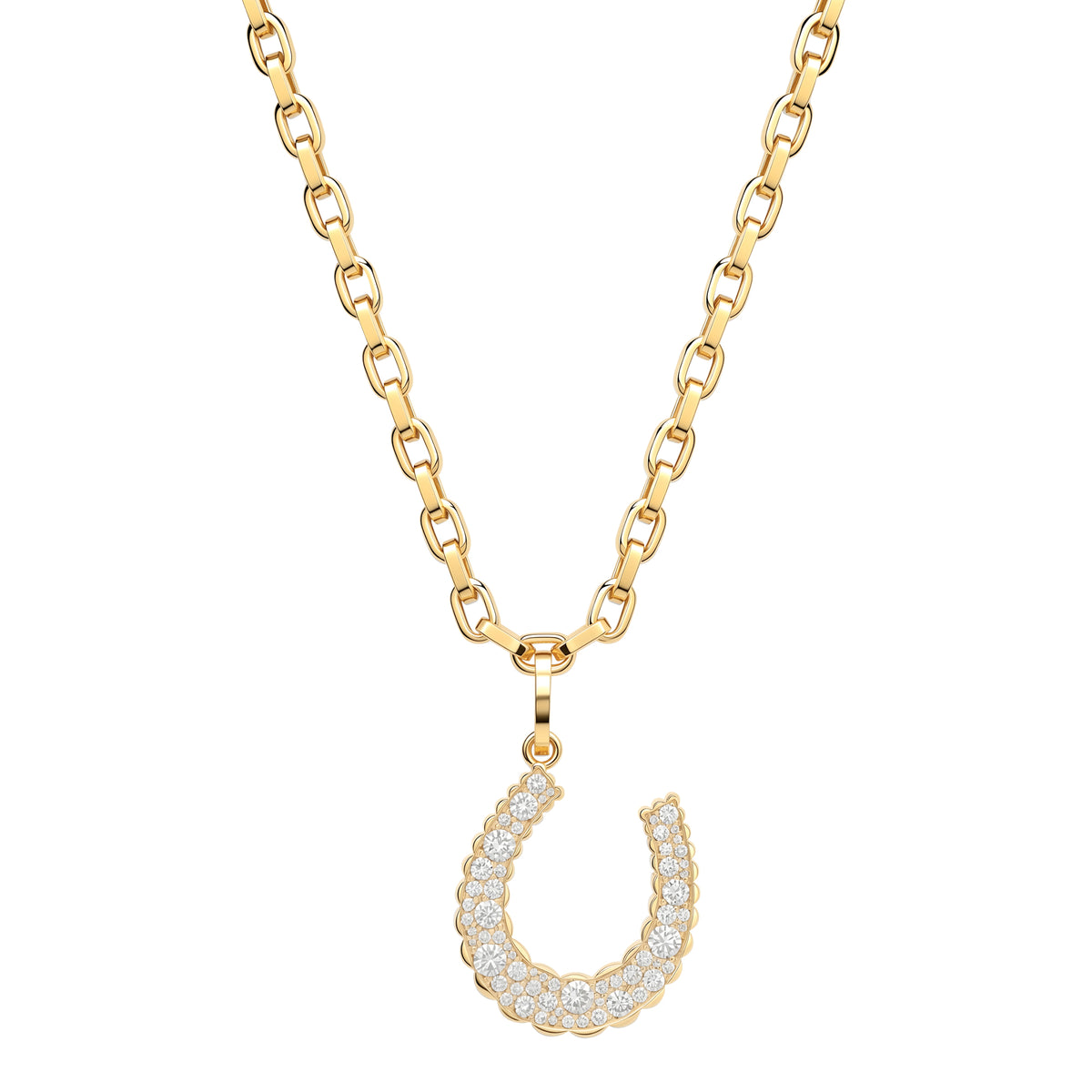 Jumbo Domed Petal Horseshoe Charm