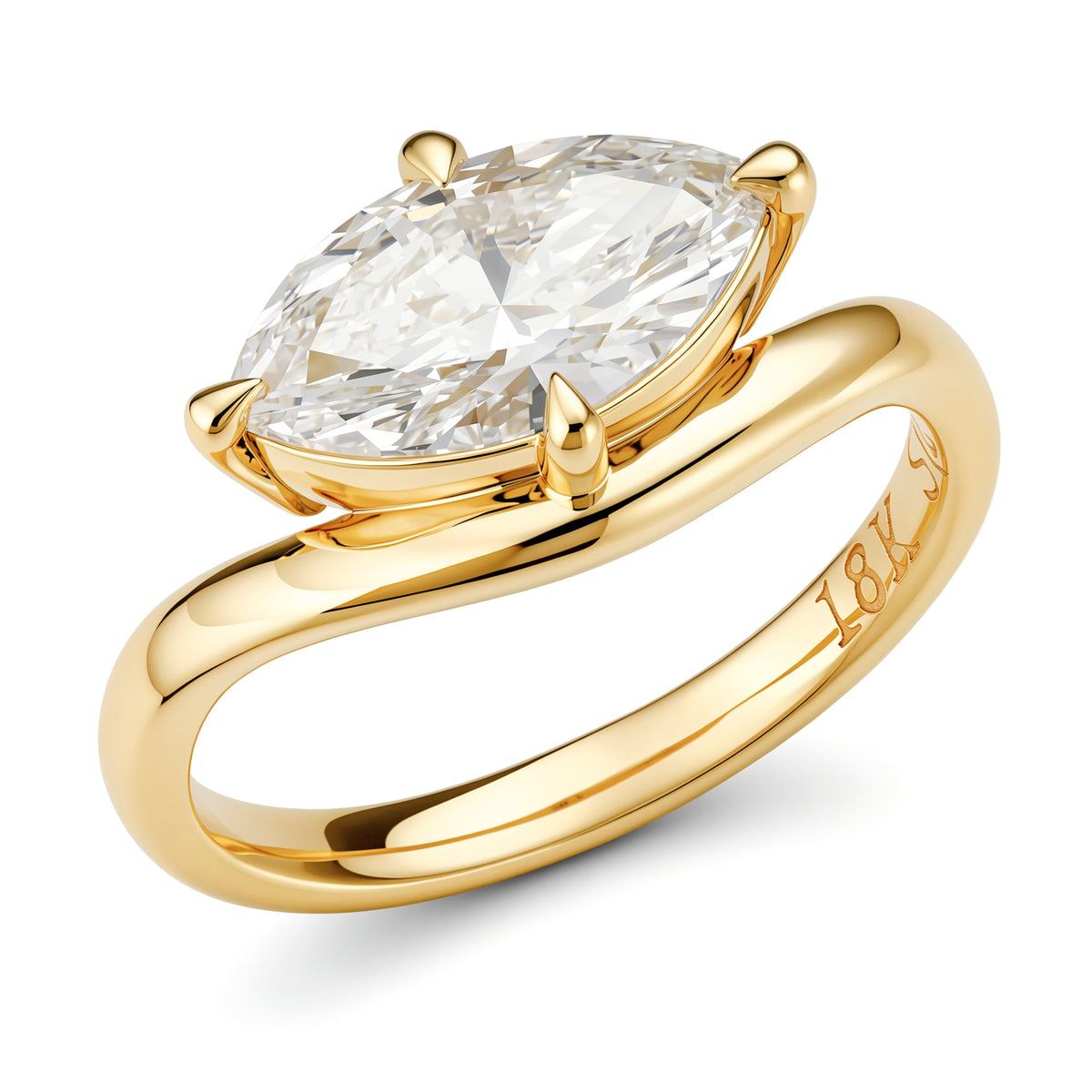 Custom Marquise Perch Ring