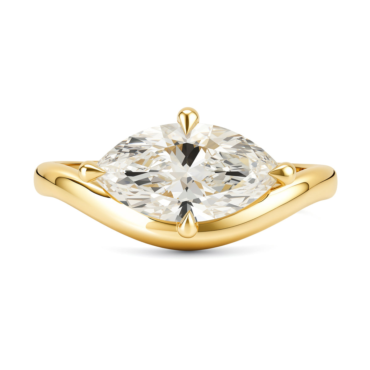 Custom Marquise Perch Ring