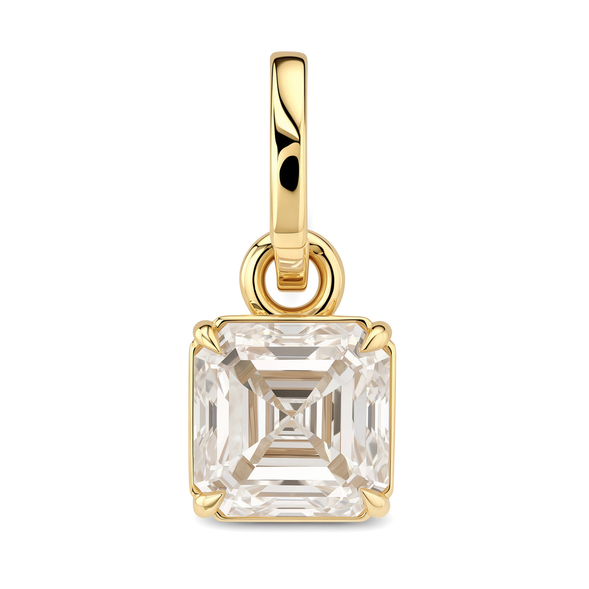 Asscher Diamond Charm