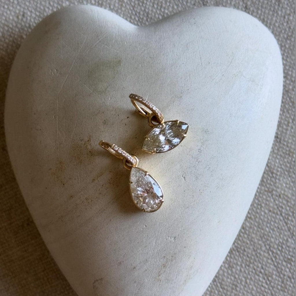 Diamond Charm Hoops