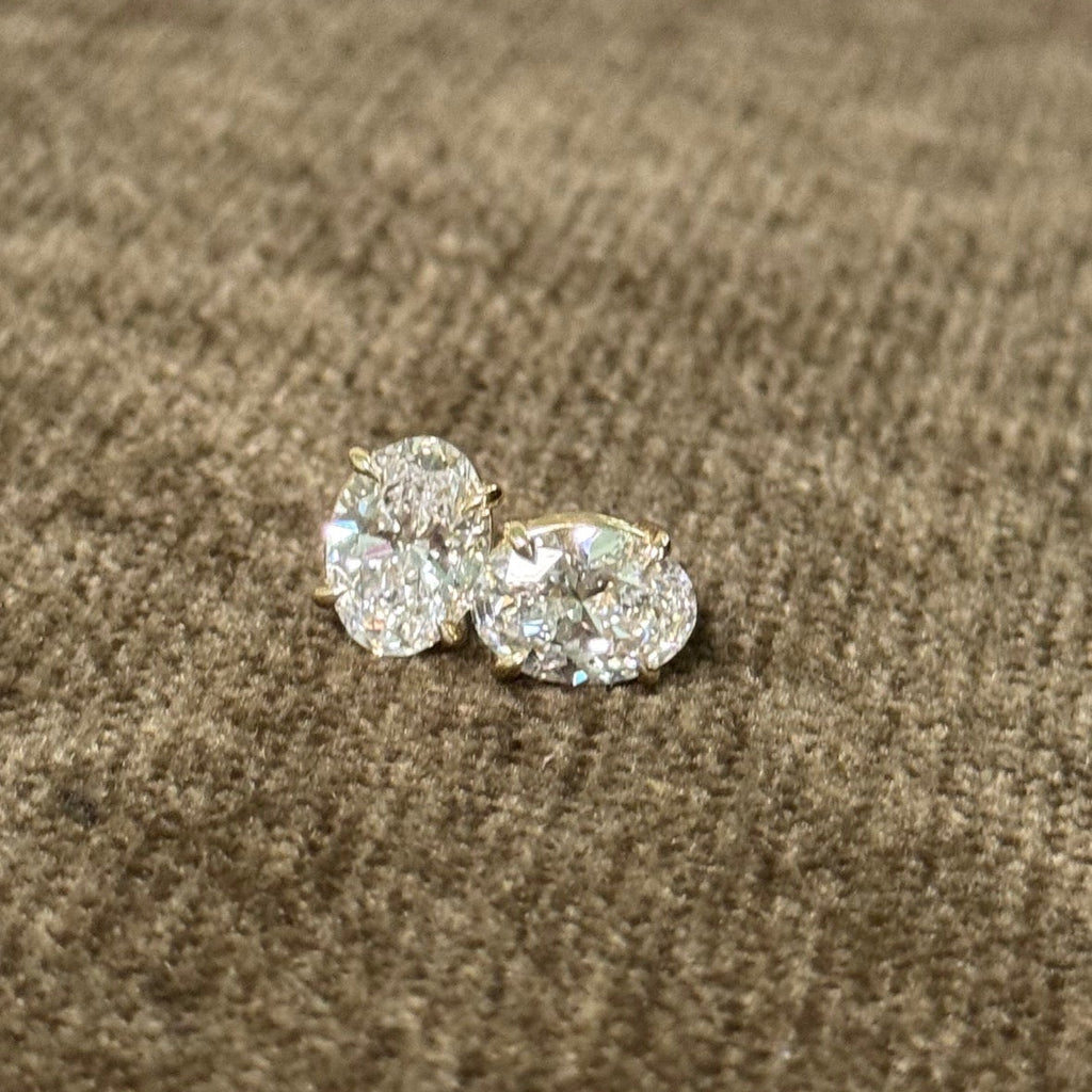 Oval Lab Grown Diamond Stud Earrings