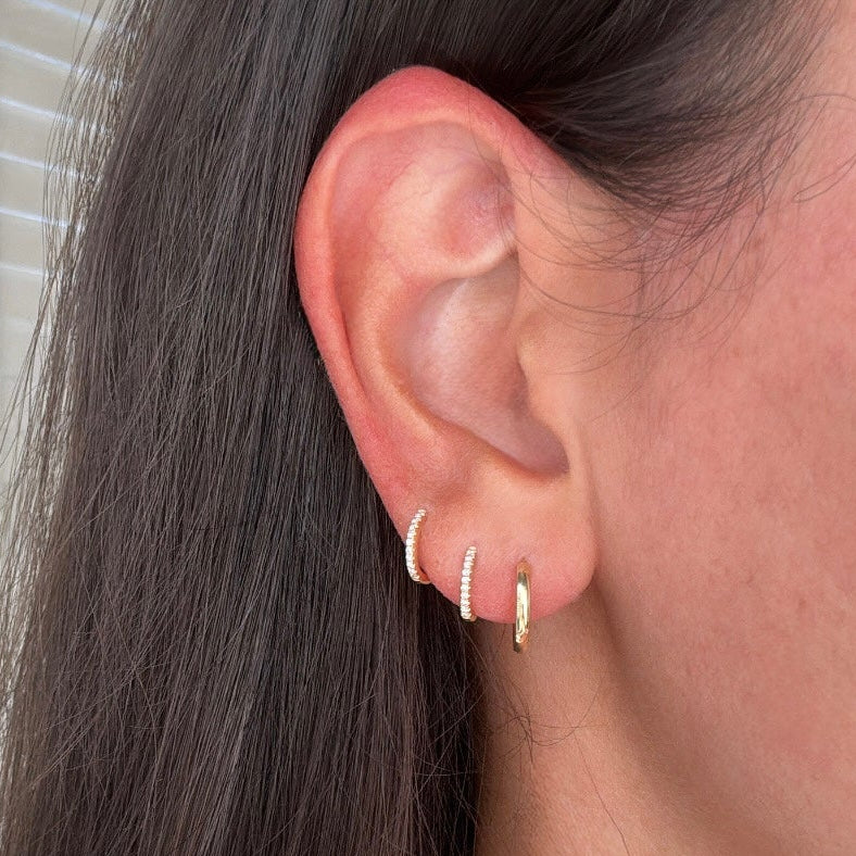 14K Huggie Hoops