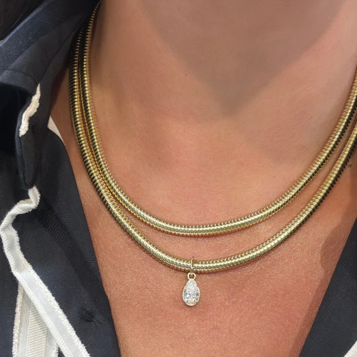Pear Diamond Charm