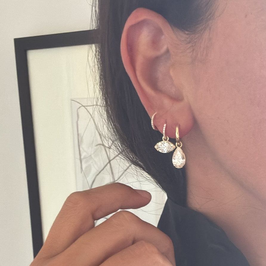 Diamond Charm Hoops