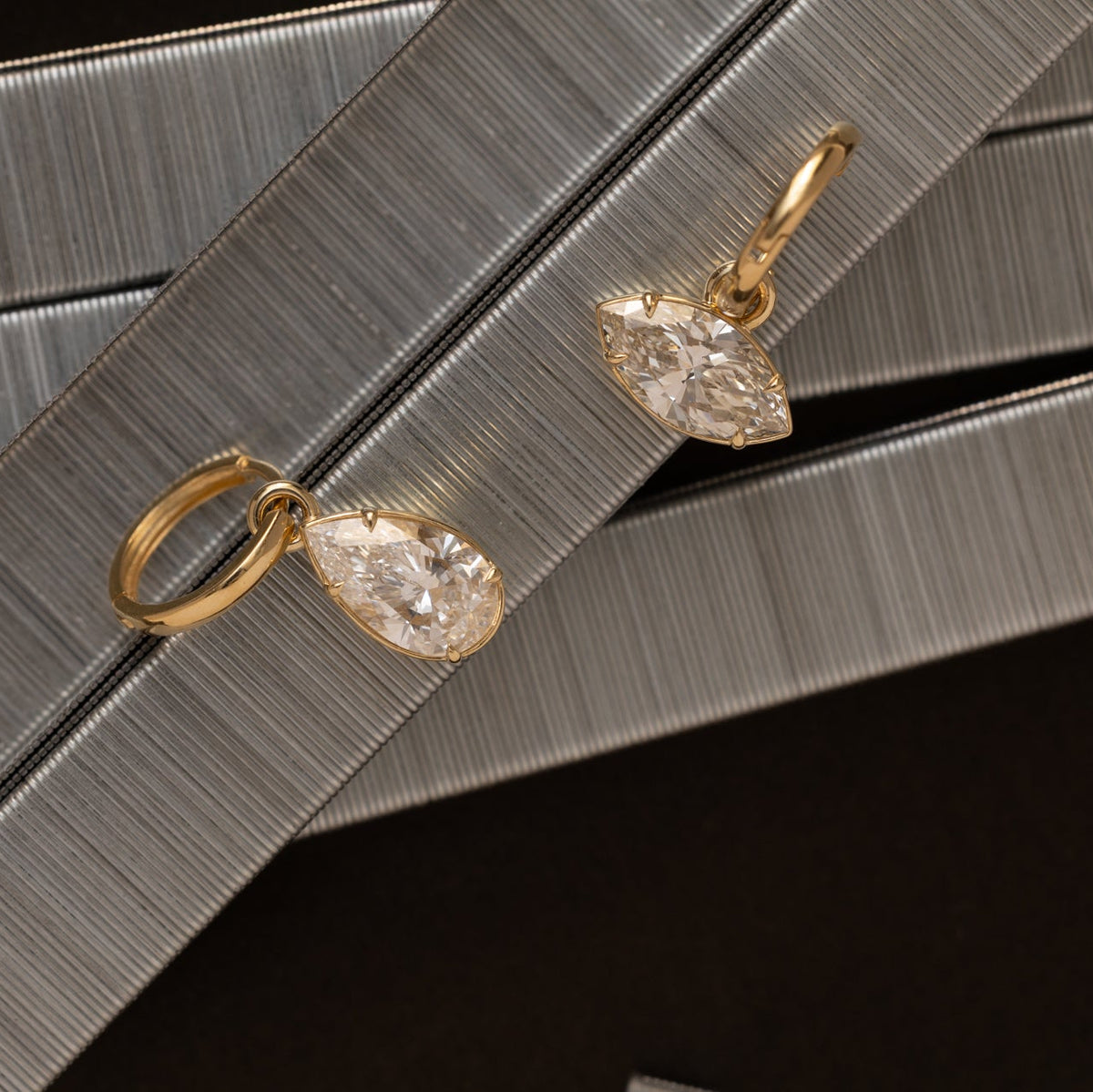 Diamond Charm Hoops