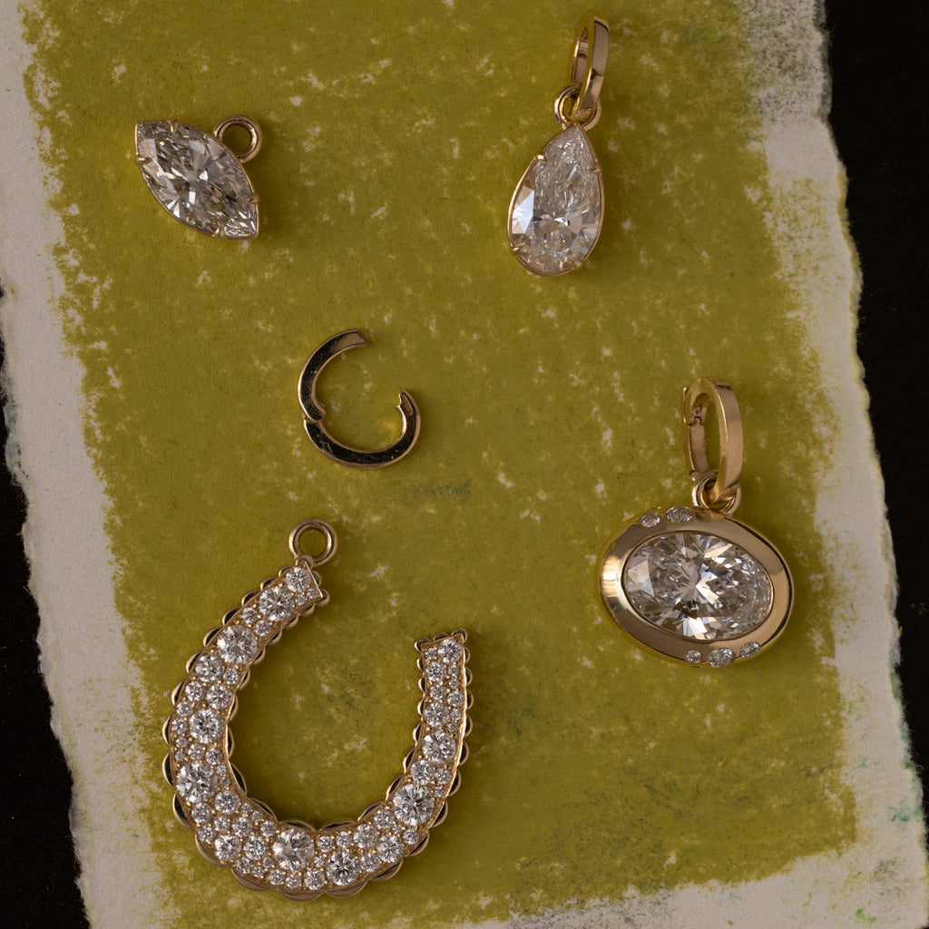 Pear Diamond Charm