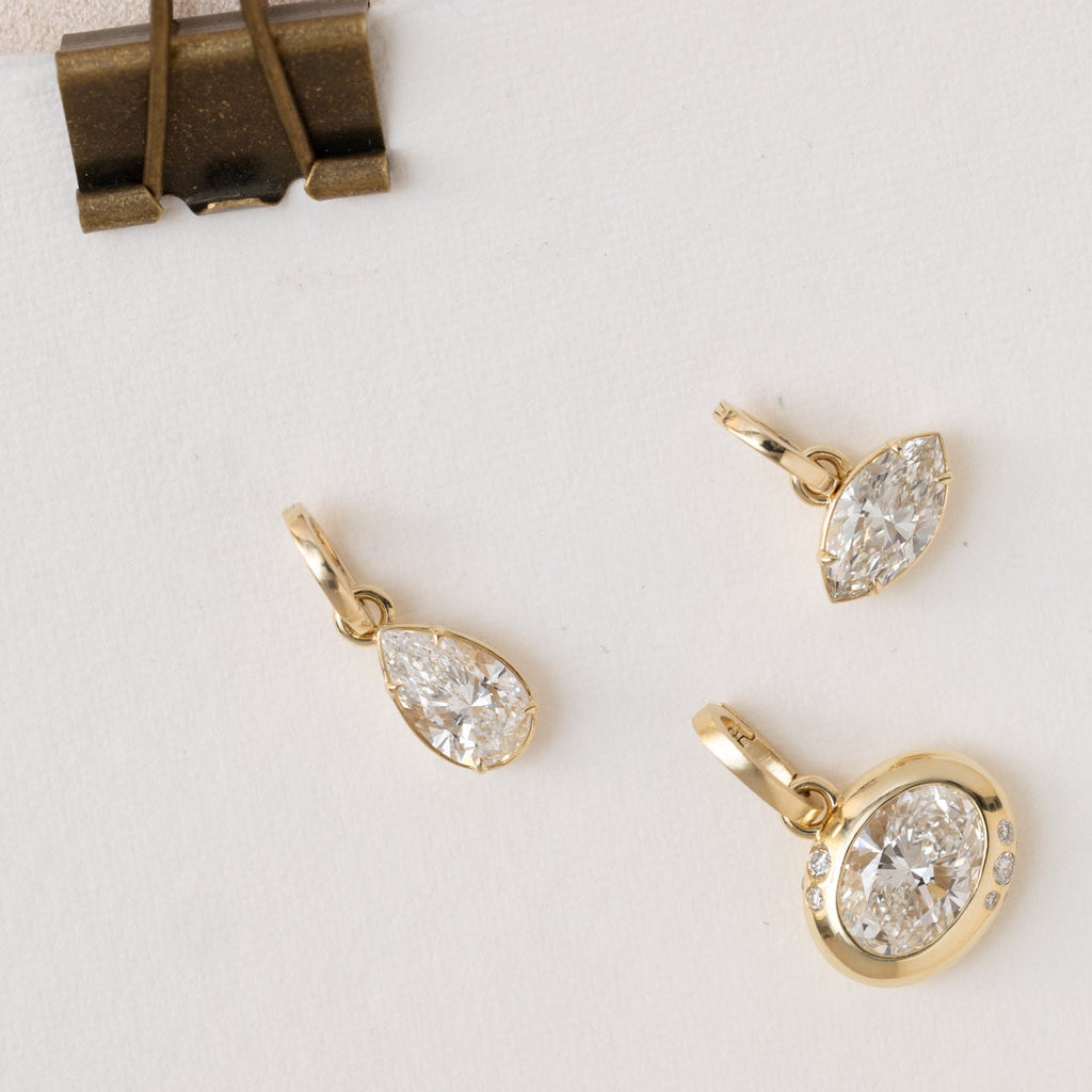Pear Diamond Charm