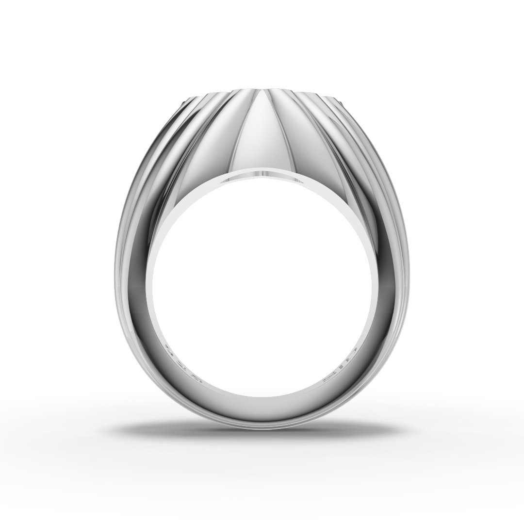 Silver Heart Petal Ring