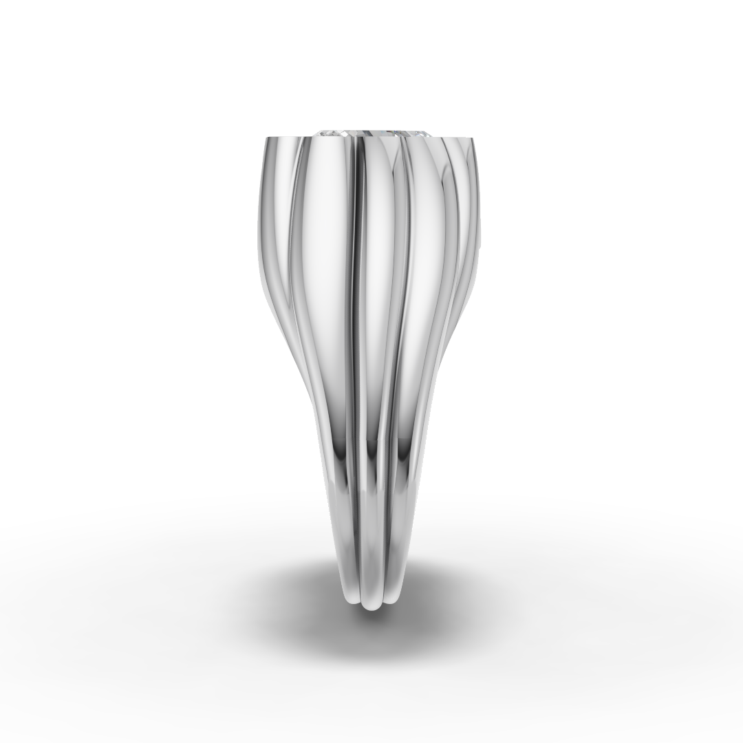 Silver Heart Petal Ring