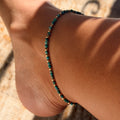 Turquoise & Gold Beaded Anklet