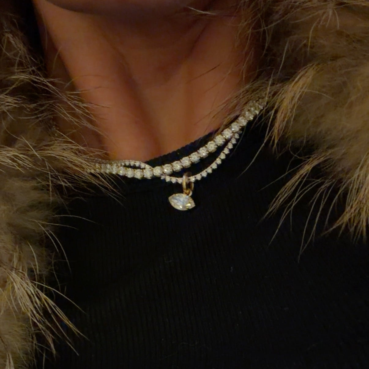 4 Prong Lab Diamond Tennis Necklace