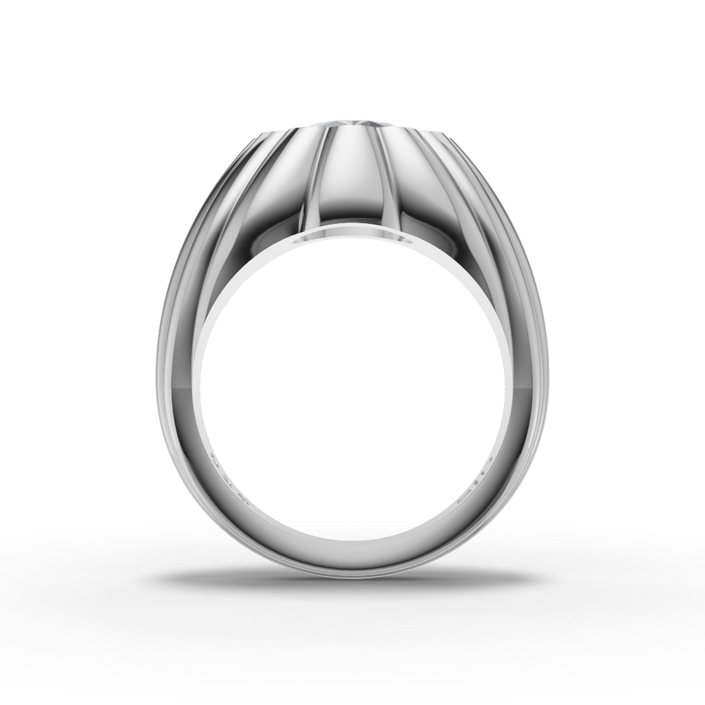 Custom Silver Petal Ring