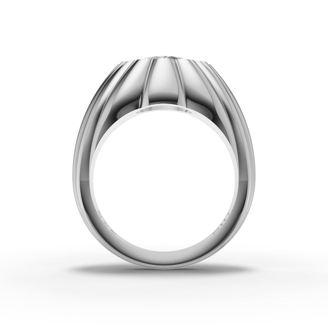 Custom Silver Petal Ring