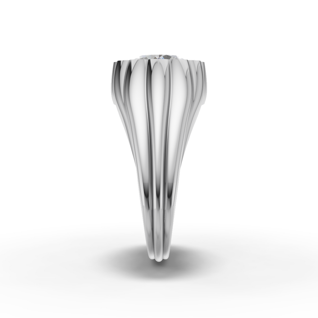 Custom Silver Petal Ring