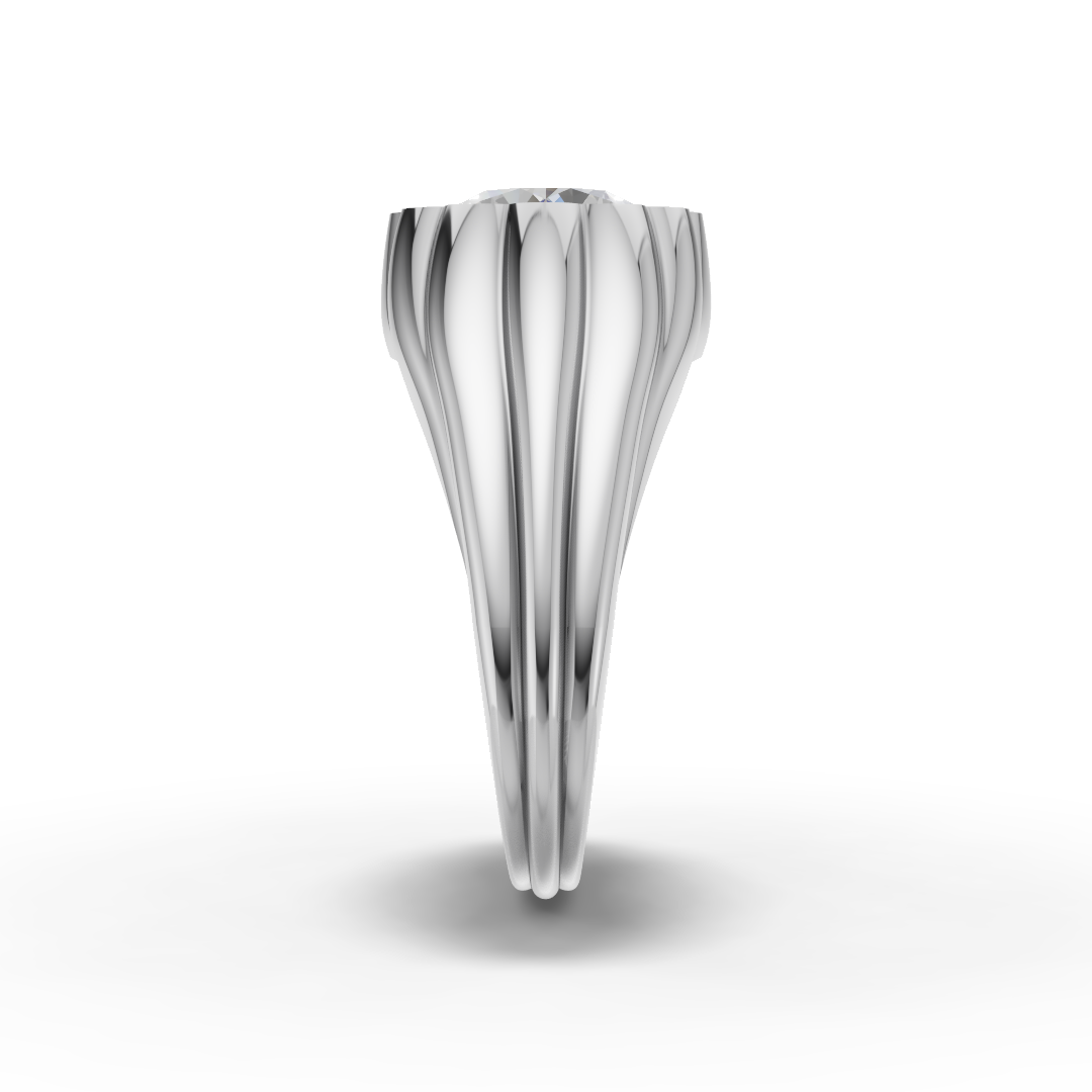 Custom Silver Petal Ring