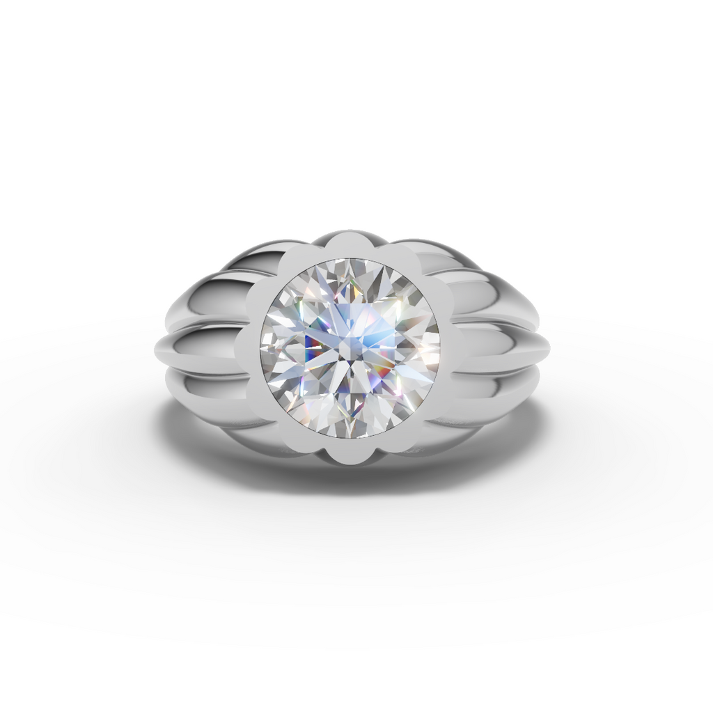 Custom Silver Petal Ring