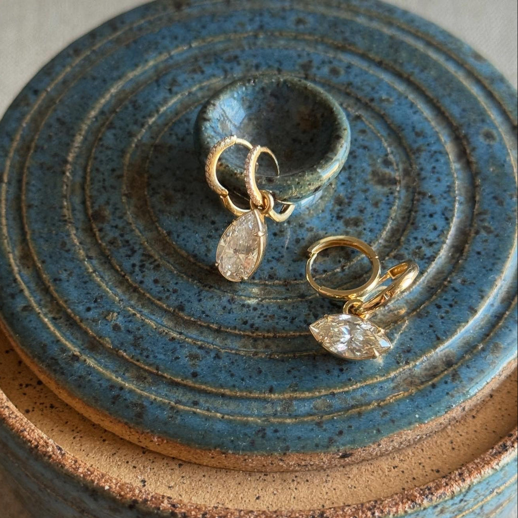 Diamond Charm Hoops