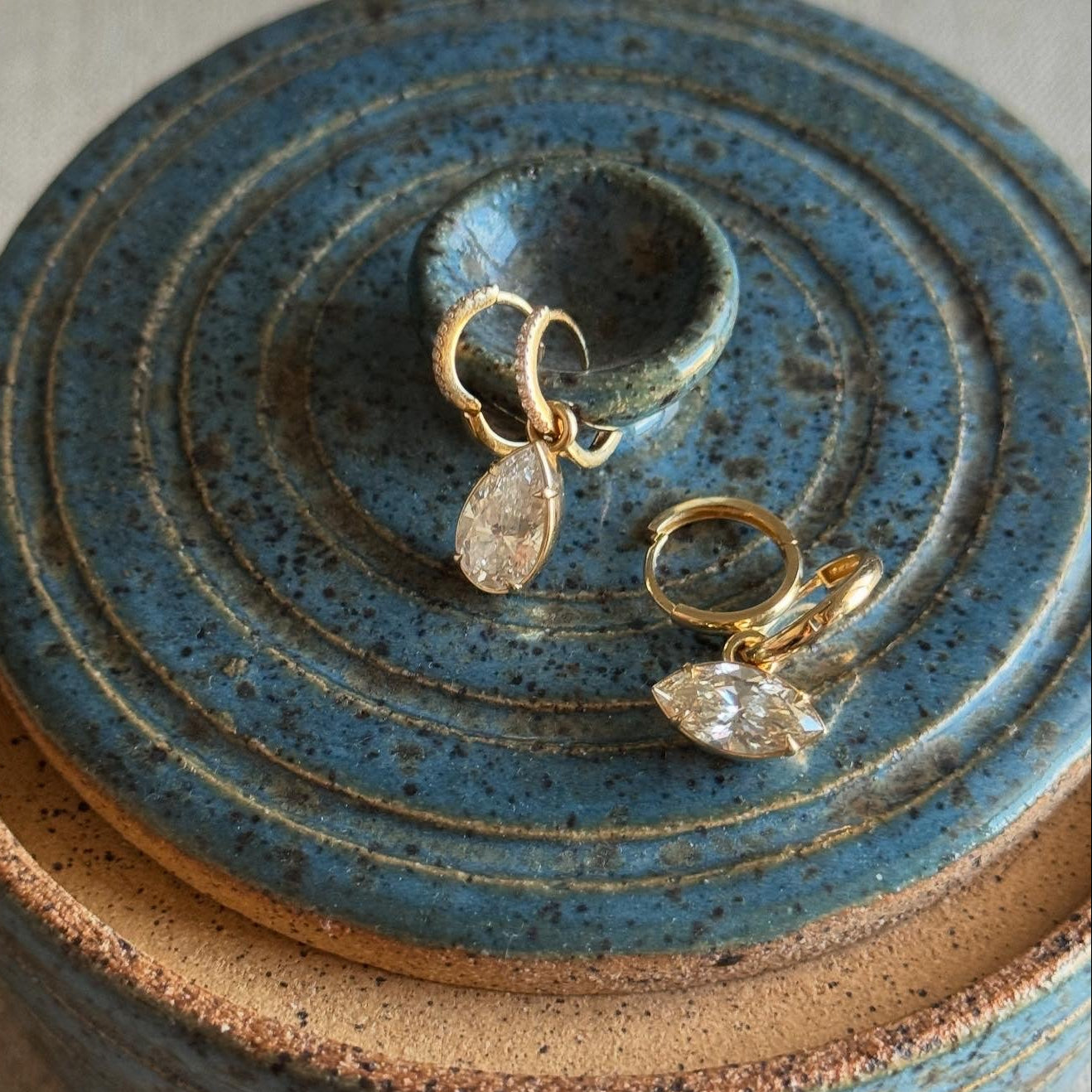 Diamond Charm Hoops