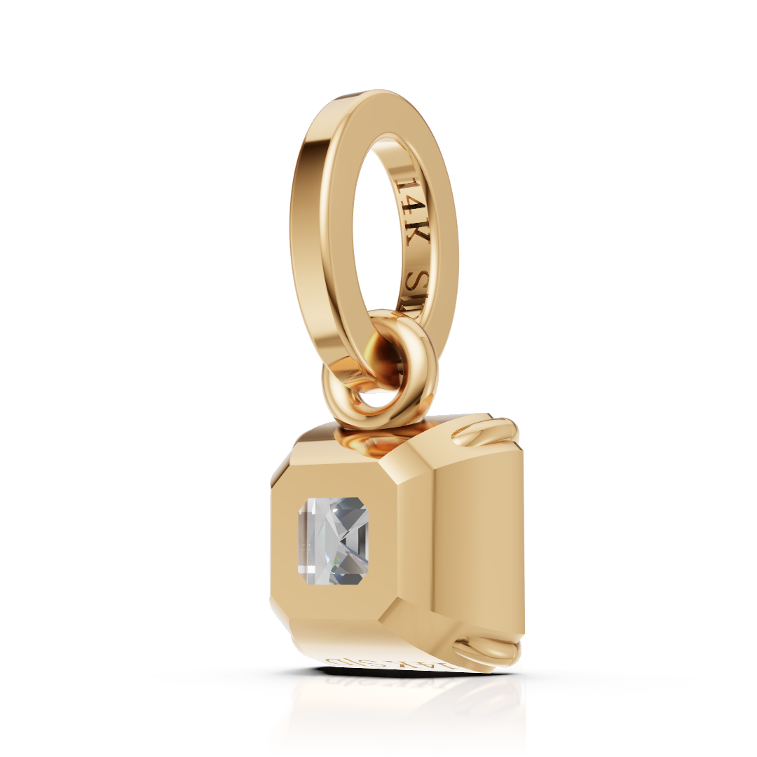Asscher Diamond Charm