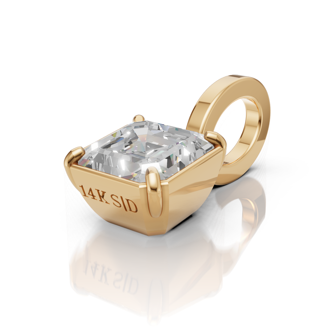 Asscher Diamond Charm