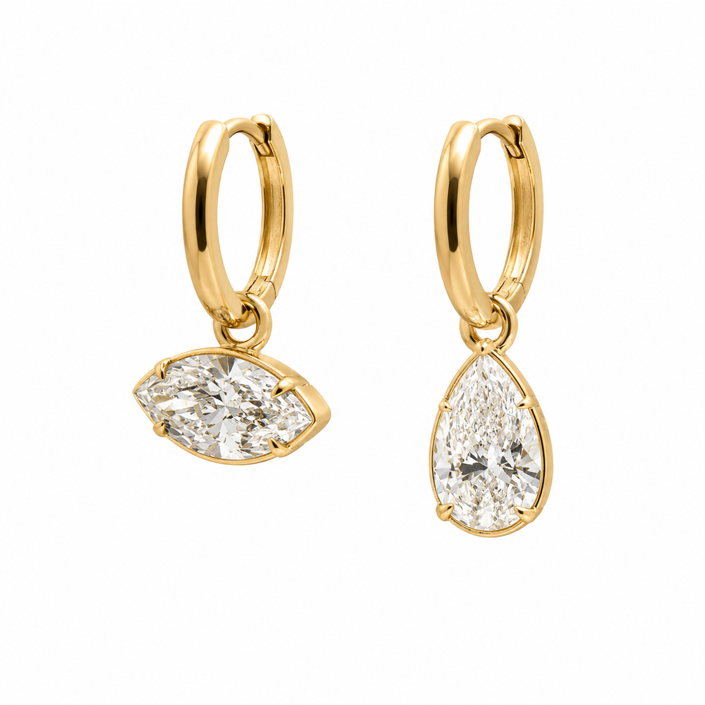 Diamond Charm Hoops