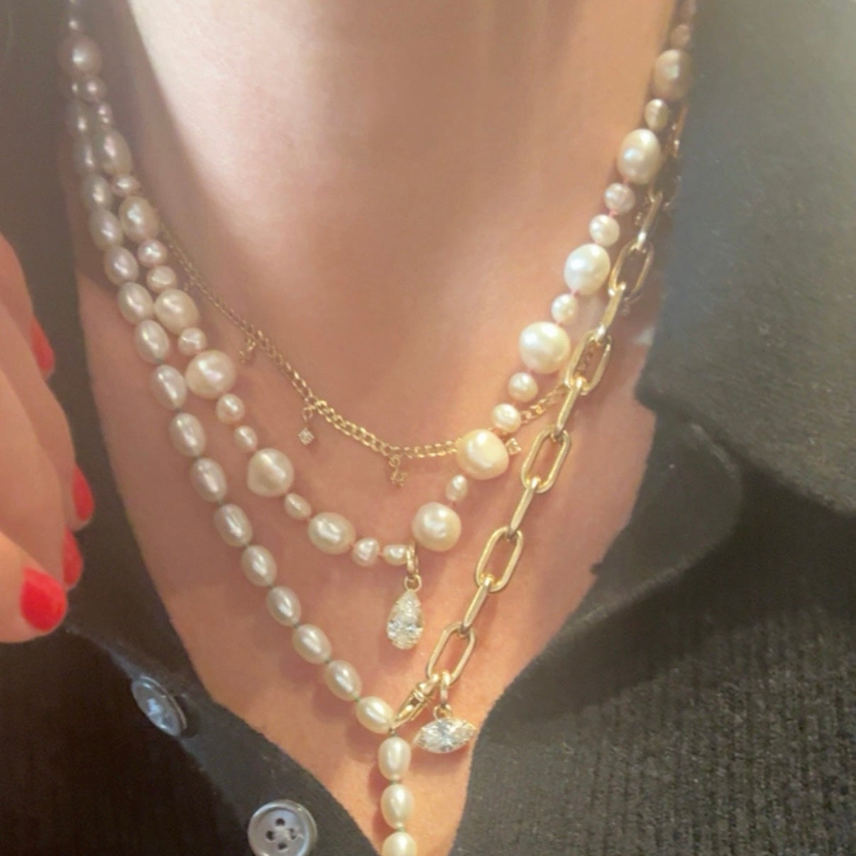 Jumbo Rice Pearl Necklace
