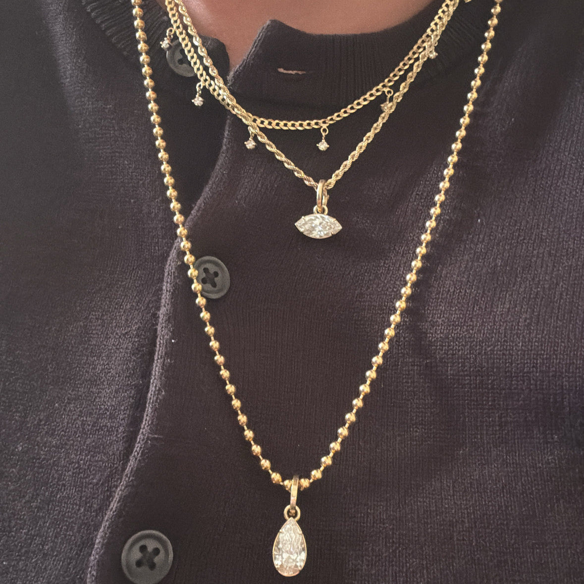 11 Stone Diamond Shaker Necklace