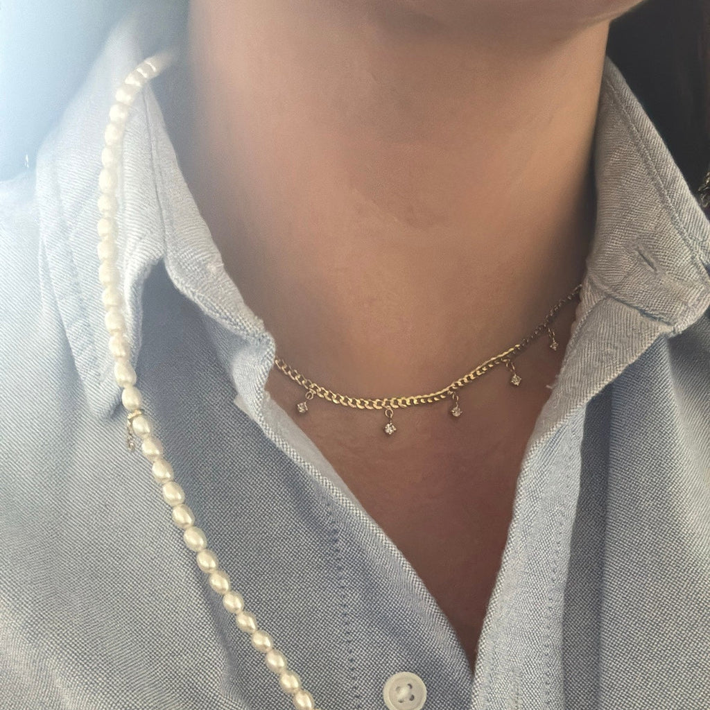 11 Stone Diamond Shaker Necklace