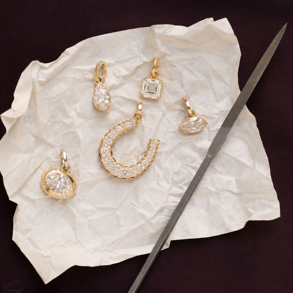 Asscher Diamond Charm