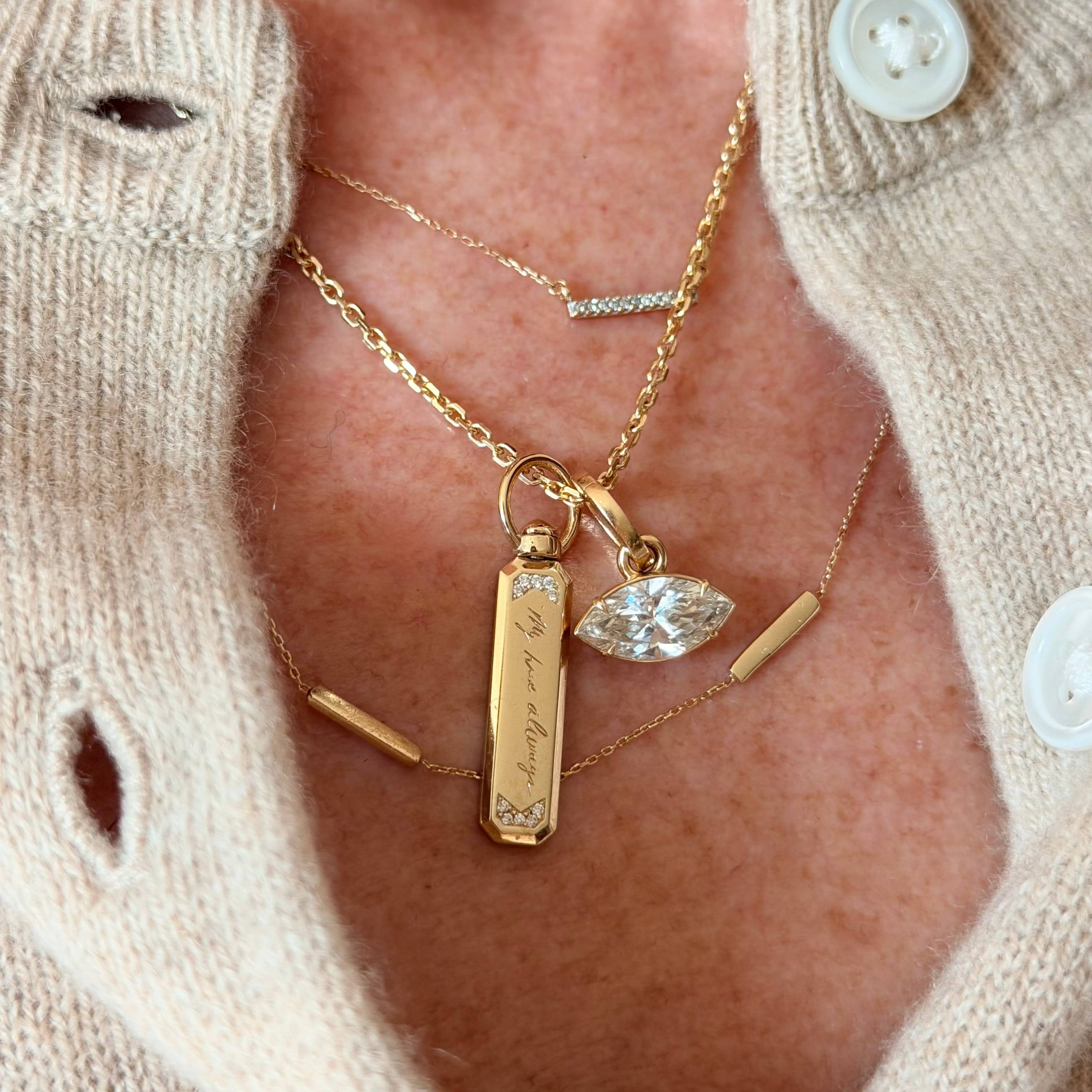 Marquise Diamond Charm