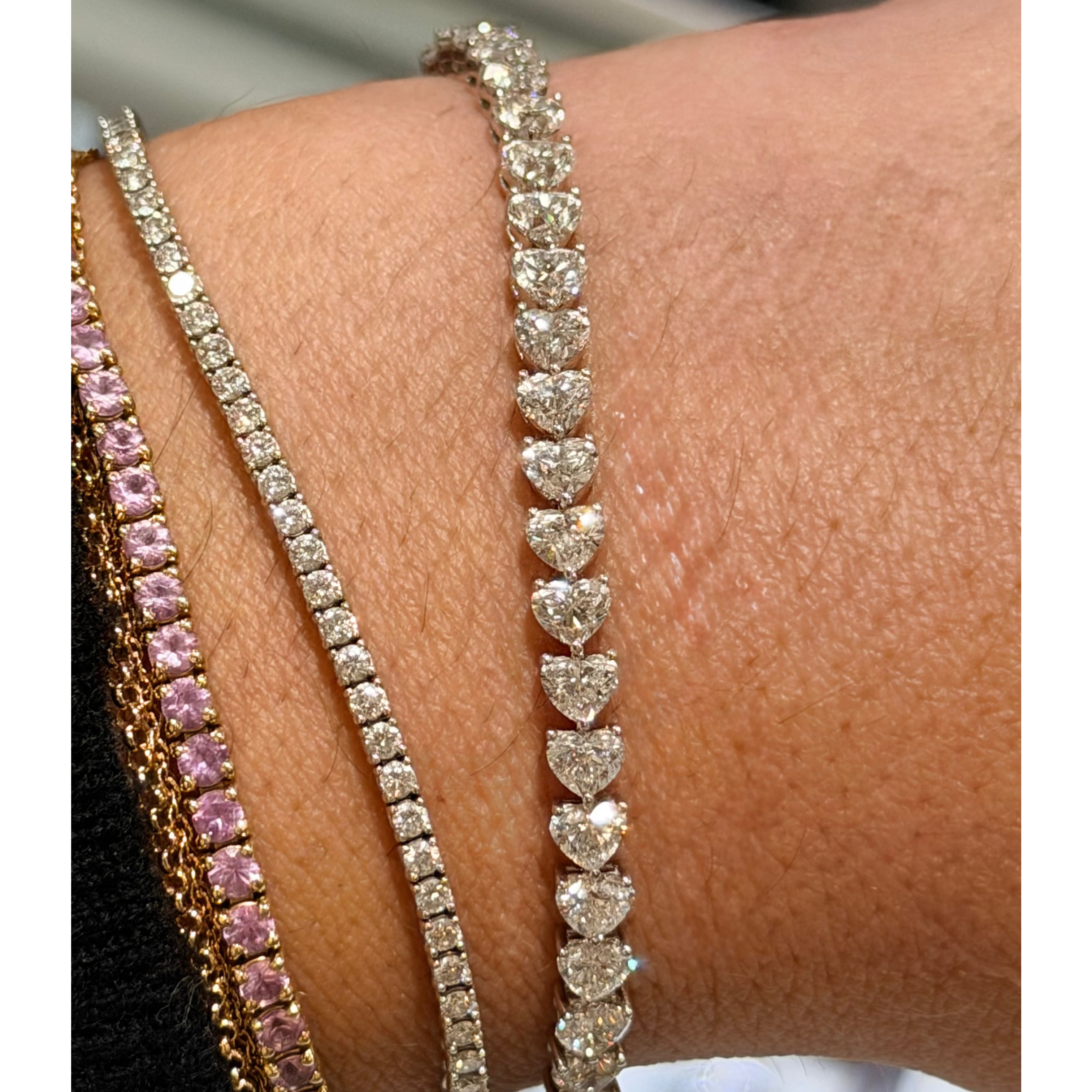 Heart Diamond Tennis Bracelet