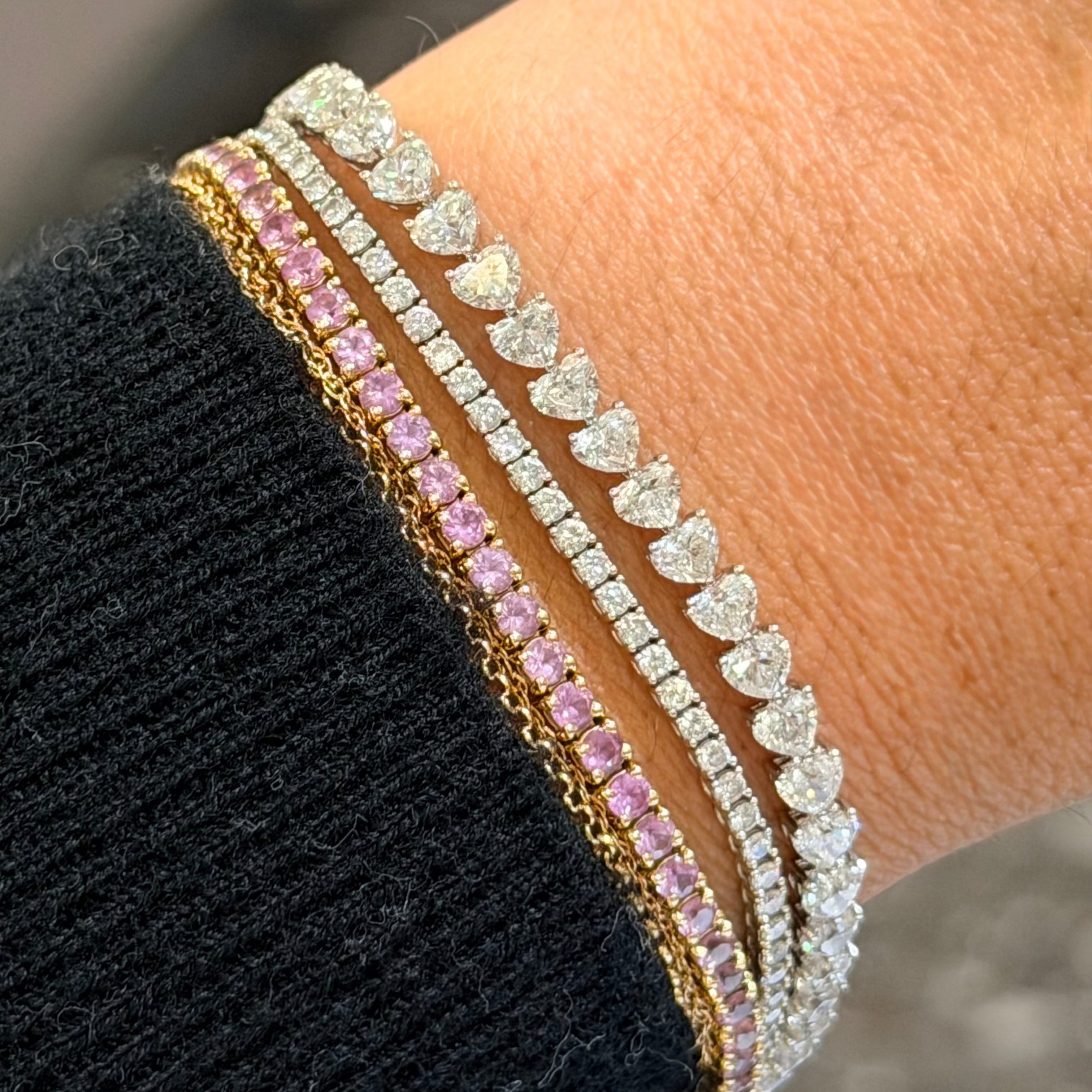 Heart Diamond Tennis Bracelet