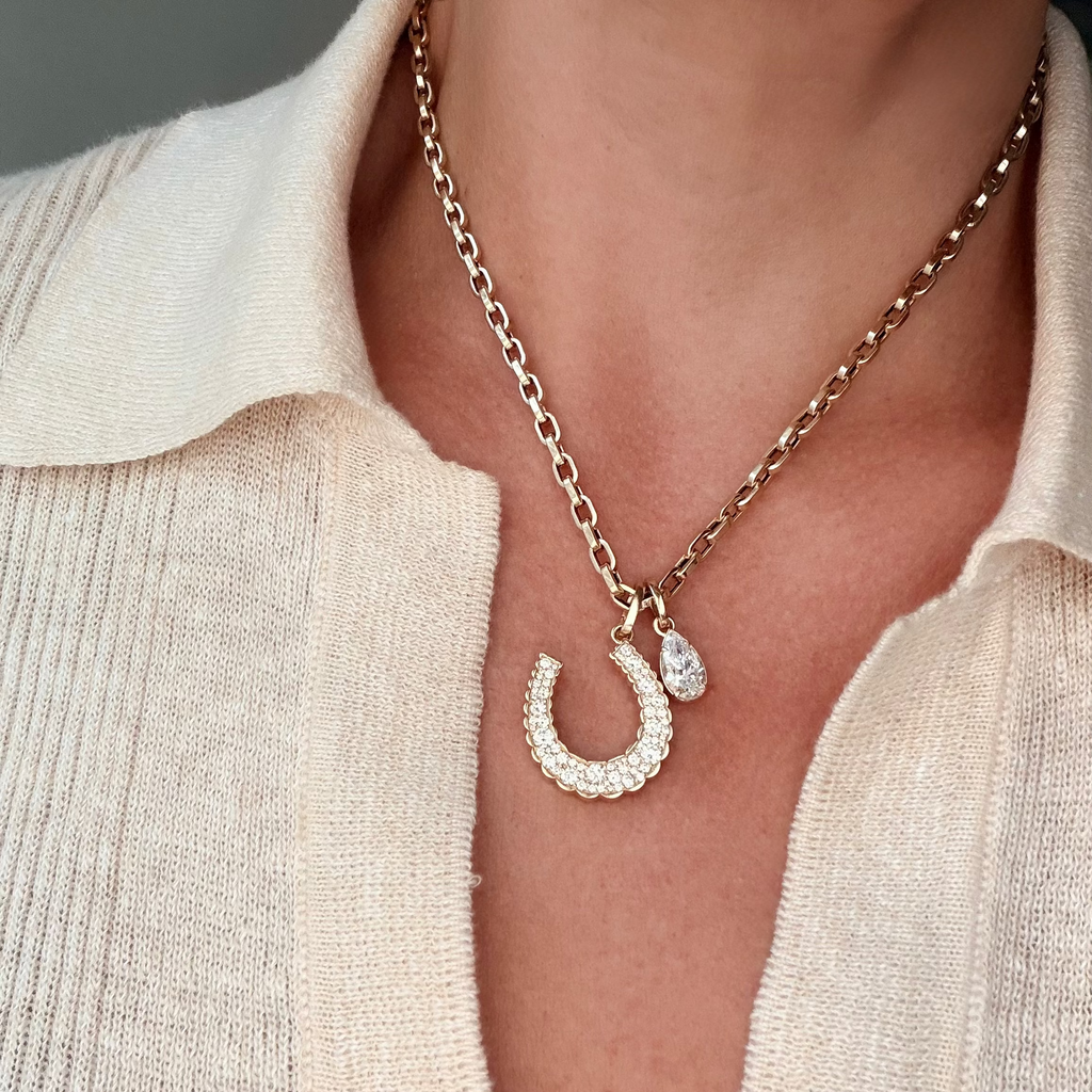 Jumbo Domed Petal Horseshoe Charm