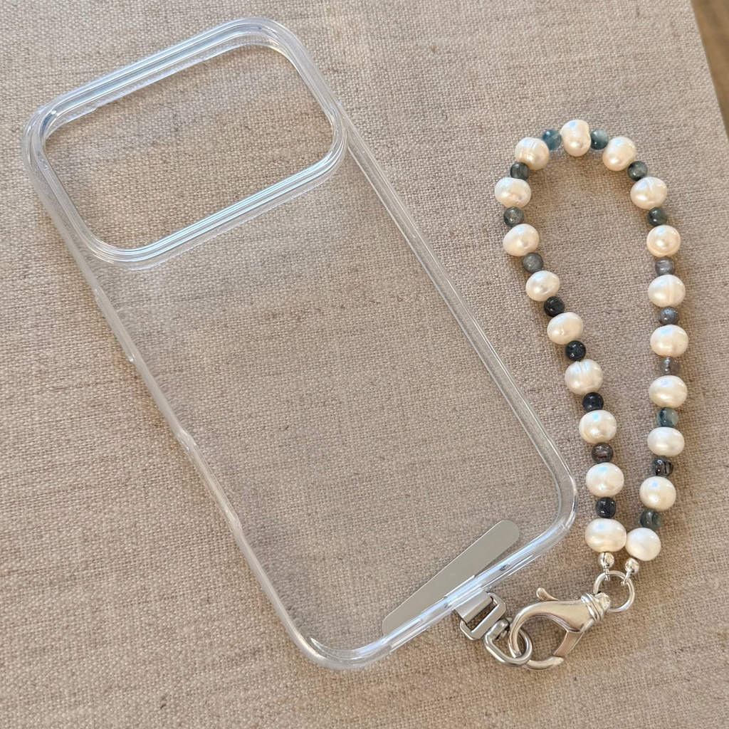 Freshwater Pearl & Blue Kyanite Keychain