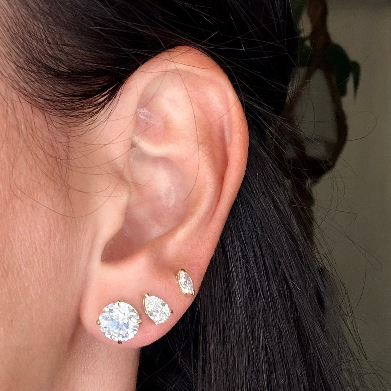 Signature Lab Grown Diamond Pear Studs