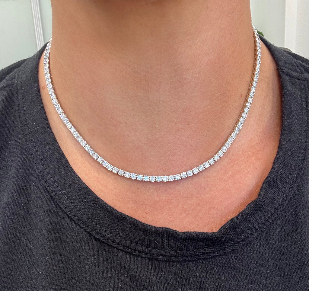 4 Prong Lab Diamond Tennis Necklace