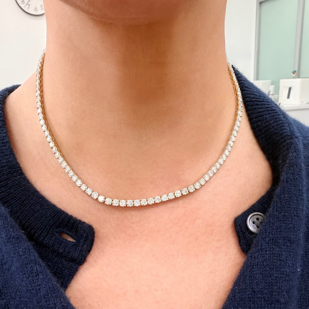 4 Prong Lab Diamond Tennis Necklace
