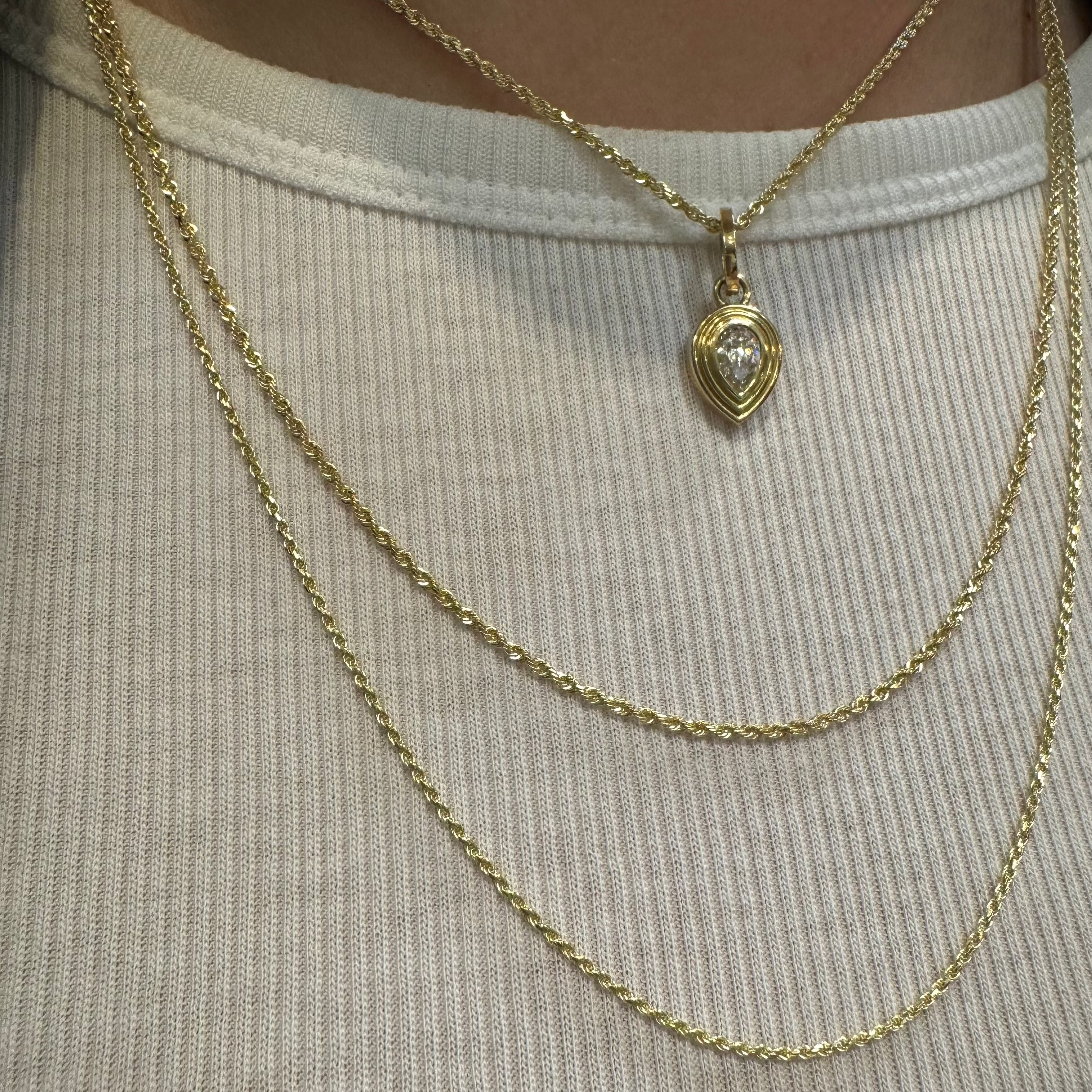 1.5mm Solid Gold Rope Chain