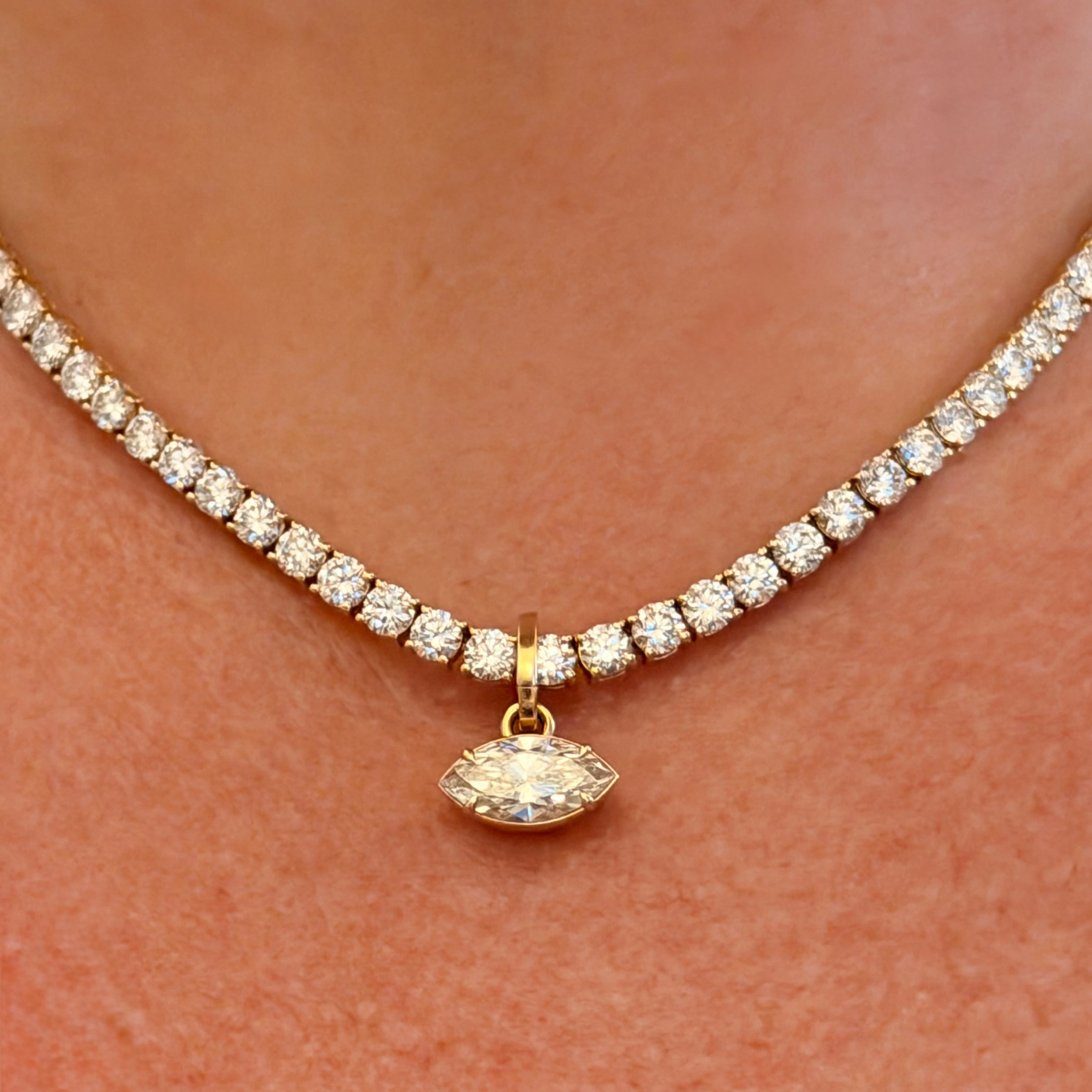 4 Prong Lab Diamond Tennis Necklace