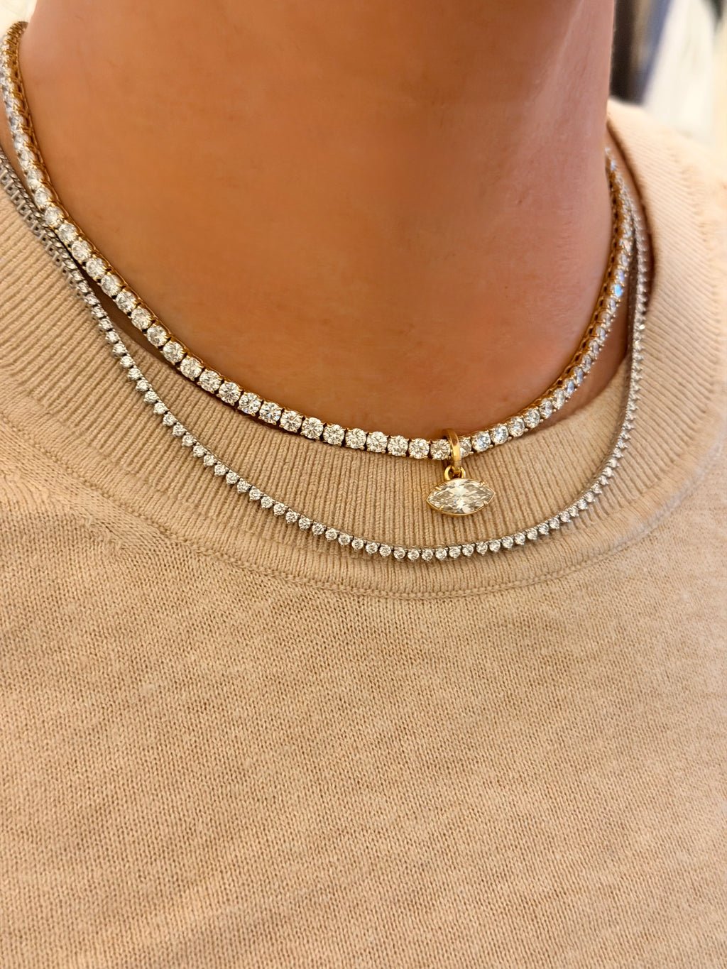 Marquise Diamond Charm