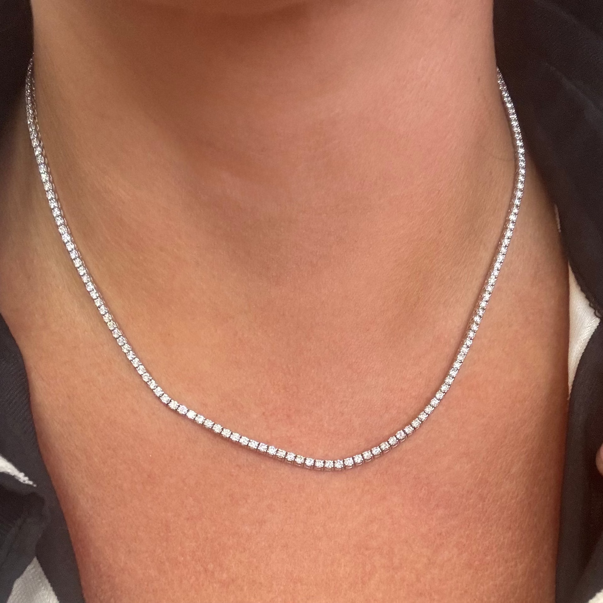 Petite 4 Prong Lab Diamond Tennis Necklace