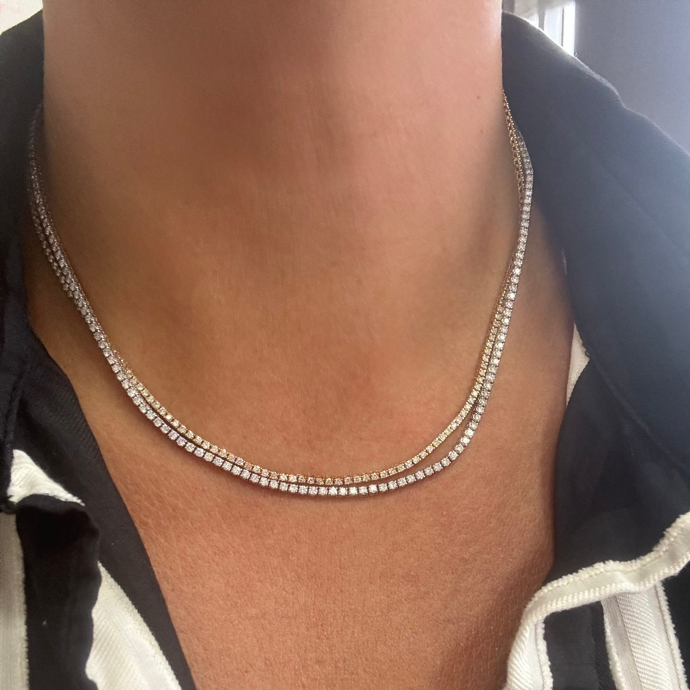 Petite 4 Prong Lab Diamond Tennis Necklace