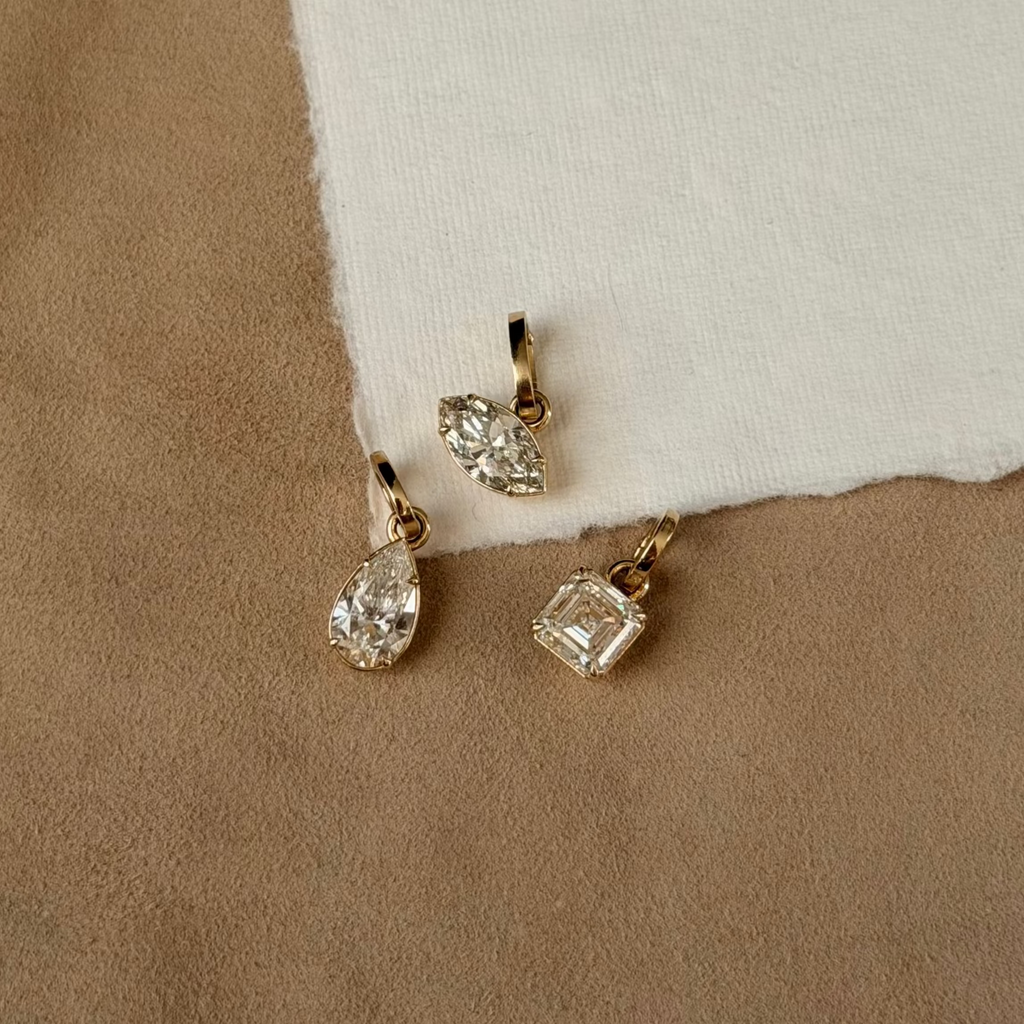 Asscher Diamond Charm